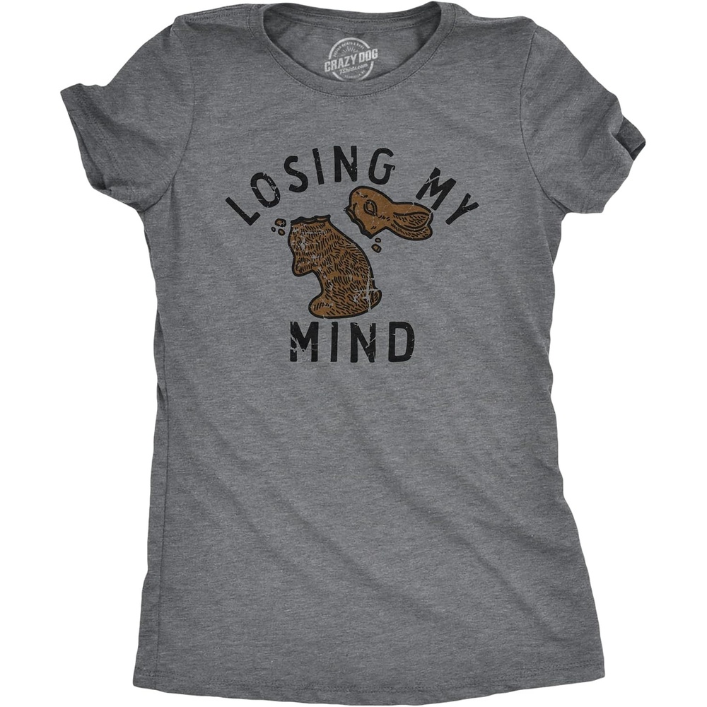 image:imageCandy Chocolate and Candy Easter Funny Graphic T Shirt for WomenDark Heather Grey Losing My Mind