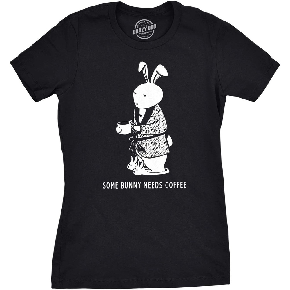 image:imageCandy Chocolate and Candy Easter Funny Graphic T Shirt for WomenHeather Black Bunny Coffee