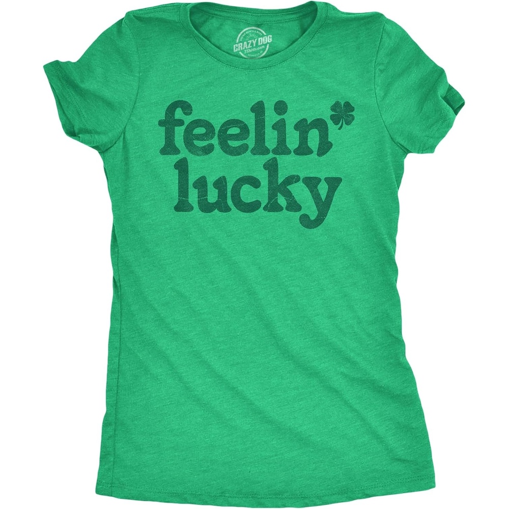image:imageFeelin Lucky Parade Four Leaf Saint Patricks Day Shirt for WomenHeather Green Feelin Lucky