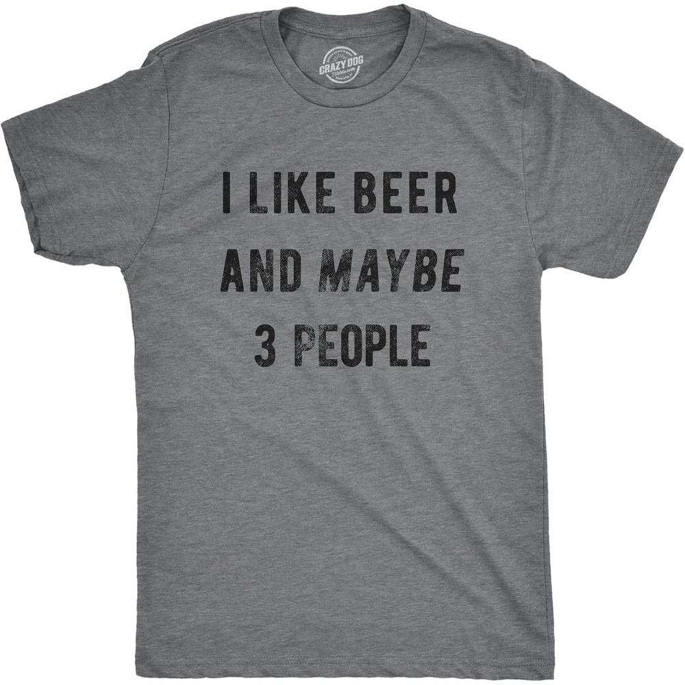 image:imageFunny Saint Patricks Day Hilarious Graphic Humor T Shirts for MenDark Heather Grey Beer 3 People