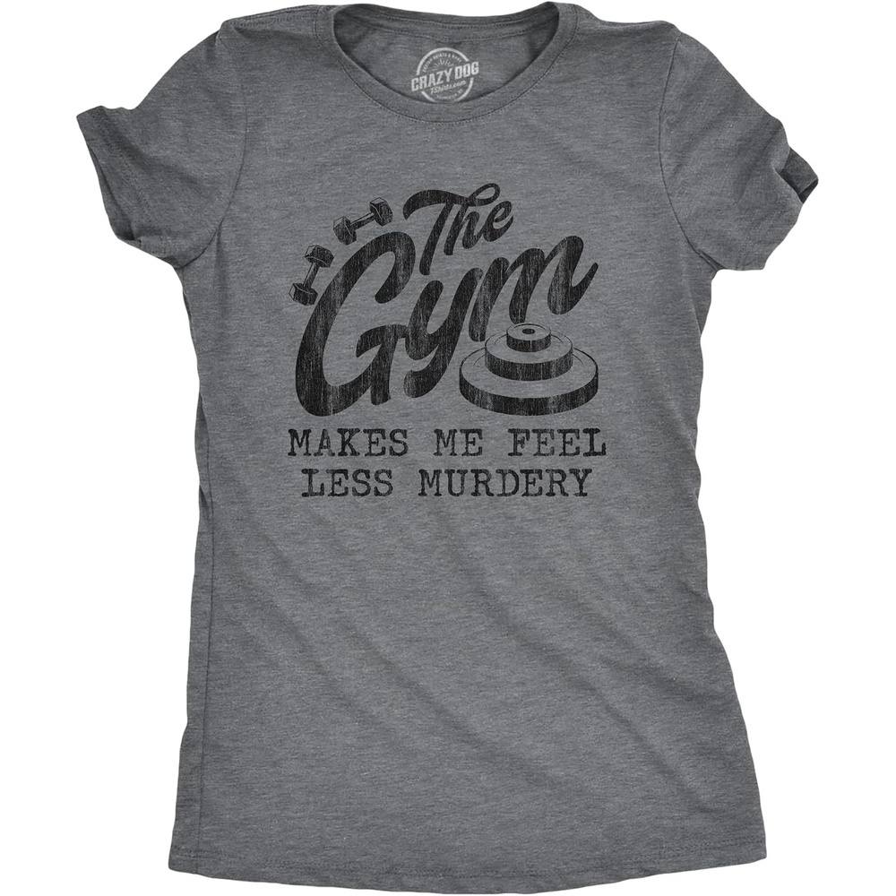 image:imageFunny Womens TShirts Sarcastic Tees for Cool Ladies with SassDark Heather Grey Gym Murdery