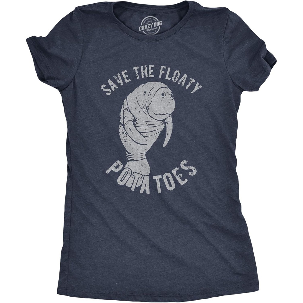 image:imageFunny Womens TShirts Sarcastic Tees for Cool Ladies with SassHeather Navy Floaty Potatoes