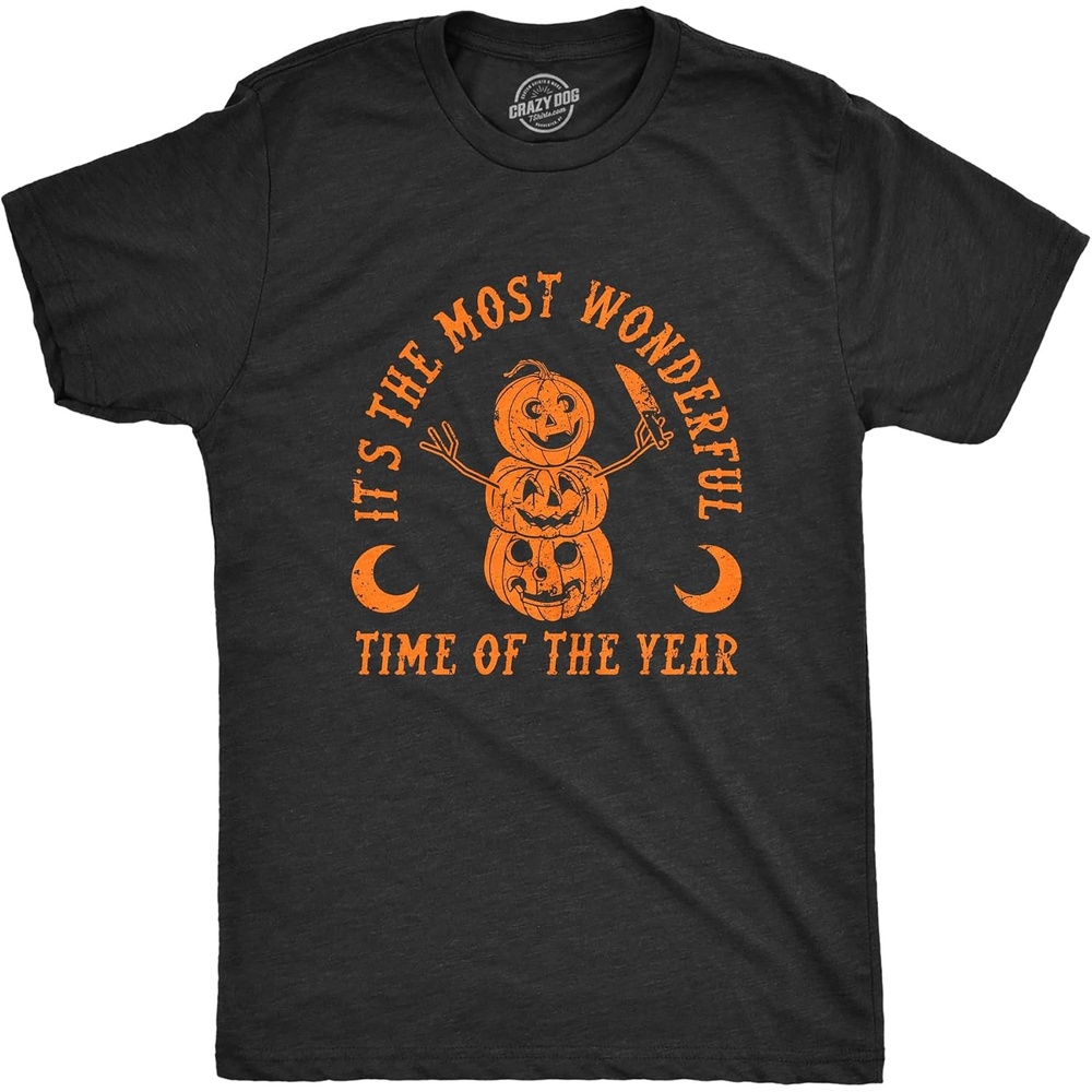 image:imageHalloween Mens TShirt Time The Year Creepy Season Lovers TeesHeather Black Year