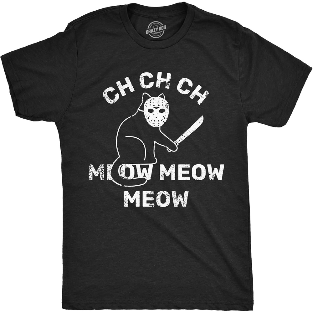 image:imageMens Funny T Shirts Ch Ch Meow Meow Killer Cat Halloween Tee for Men
