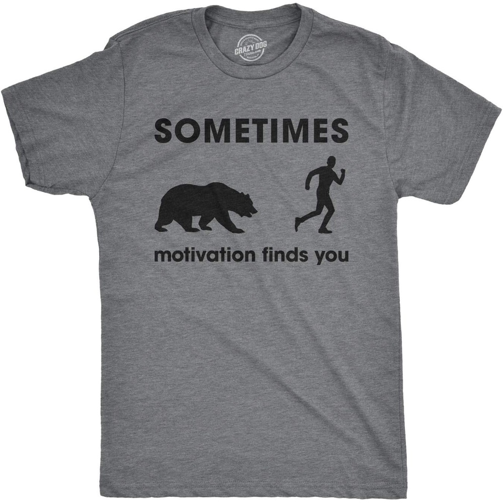 image:imageMens T Shirts Funny Sarcastic Humor Adult Joke Tees for GuysDark Heather Grey Motivation Bear