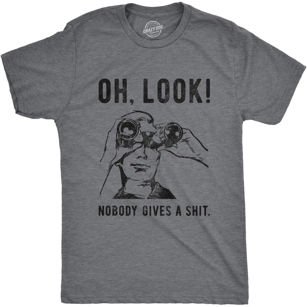 image:imageMens T Shirts Funny Sarcastic Humor Adult Joke Tees for GuysDark Heather Grey  Nobody Gives