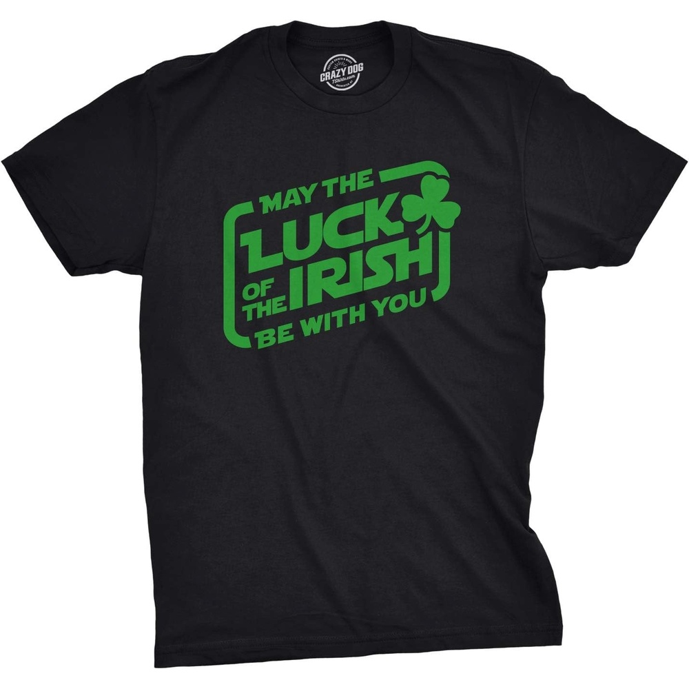 image:imageSaint Patricks Day Partying Parade Graphic Funny T Shirts for MenHeather Black Luck of the Irish
