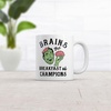 Brains The Breakfast Of Champions Mug Funny Halloween Zombie Cup – 11oz