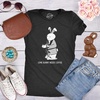 Candy Chocolate and Candy Easter Funny Graphic T Shirt for Women(Heather Black – Bunny Coffee)