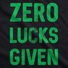 Funny Saint Patricks Day Hilarious Graphic Humor T Shirts for Men(Heather Black – Zero Lucks Given)