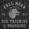 Halloween Mens Full Moon Dog Training and Boarding Werewolf Tees(Heather Black – Moon)