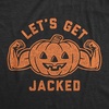 Halloween Mens Lets Get Jacked Pumpkin Jack-o-Lantern Funny Tees(Heather Black)