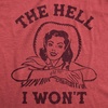 Halloween Womens T-Shirt Wicked Witch Witches Cute Spooky Tees(Heather Red – Hell I Wont)