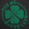 Saint Patricks Day Partying Parade Graphic Funny T Shirts for Men(Heather Black – Rub for Luck)