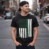 Saint Patricks Day Partying Parade Graphic Funny T Shirts for Men(Heather Black – Shamrock Flag)