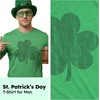 Saint Patricks Day Partying Parade Graphic Funny T Shirts for Men(Heather Green – Distressed Clover)