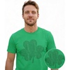 Saint Patricks Day Partying Parade Graphic Funny T Shirts for Men(Heather Green – Distressed Clover)
