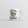 Brains The Breakfast Of Champions Mug Funny Halloween Zombie Cup – 11oz