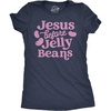 Candy Chocolate and Candy Easter Funny Graphic T Shirt for Women(Heather Navy – Jesus Before Jelly Beans)