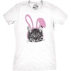 Candy Chocolate and Candy Easter Funny Graphic T Shirt for Women(White – Easter Cat)