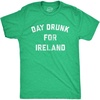 Day Drunk for Ireland Saint Patricks Day Funny T Shirts for Men(Heather Green)