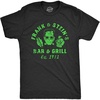 Halloween Mens Frank and Steins Bar and Grill Frankenstein Tees(Heather Black – Frank)