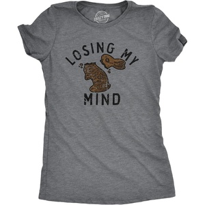 Candy Chocolate and Candy Easter Funny Graphic T Shirt for Women(Dark Heather Grey – Losing My Mind)