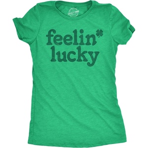 Feelin Lucky Parade Four Leaf Saint Patricks Day Shirt for Women(Heather Green – Feelin Lucky)