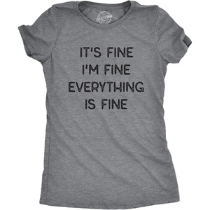 Funny Womens T-Shirts Sarcastic Tees for Cool Ladies with Sass(Dark Heather Grey – Fine)