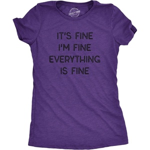 Funny Womens T-Shirts Sarcastic Tees for Cool Ladies with Sass(Heather Purple – Fine)