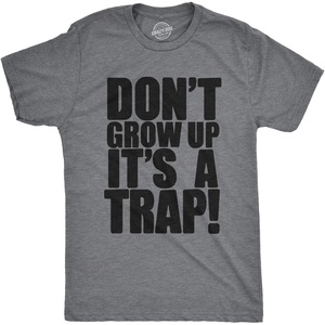 Mens T Shirts Funny Sarcastic Humor Adult Joke Tees for Guys(Dark Heather Grey – Its a Trap)