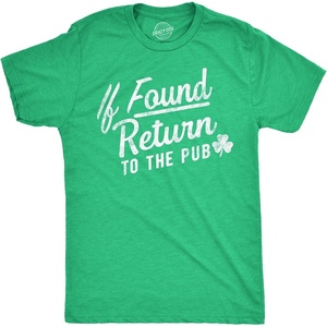 Saint Patricks Day Partying Parade Graphic Funny T Shirts for Men(Heather Green – Return to the Pub)