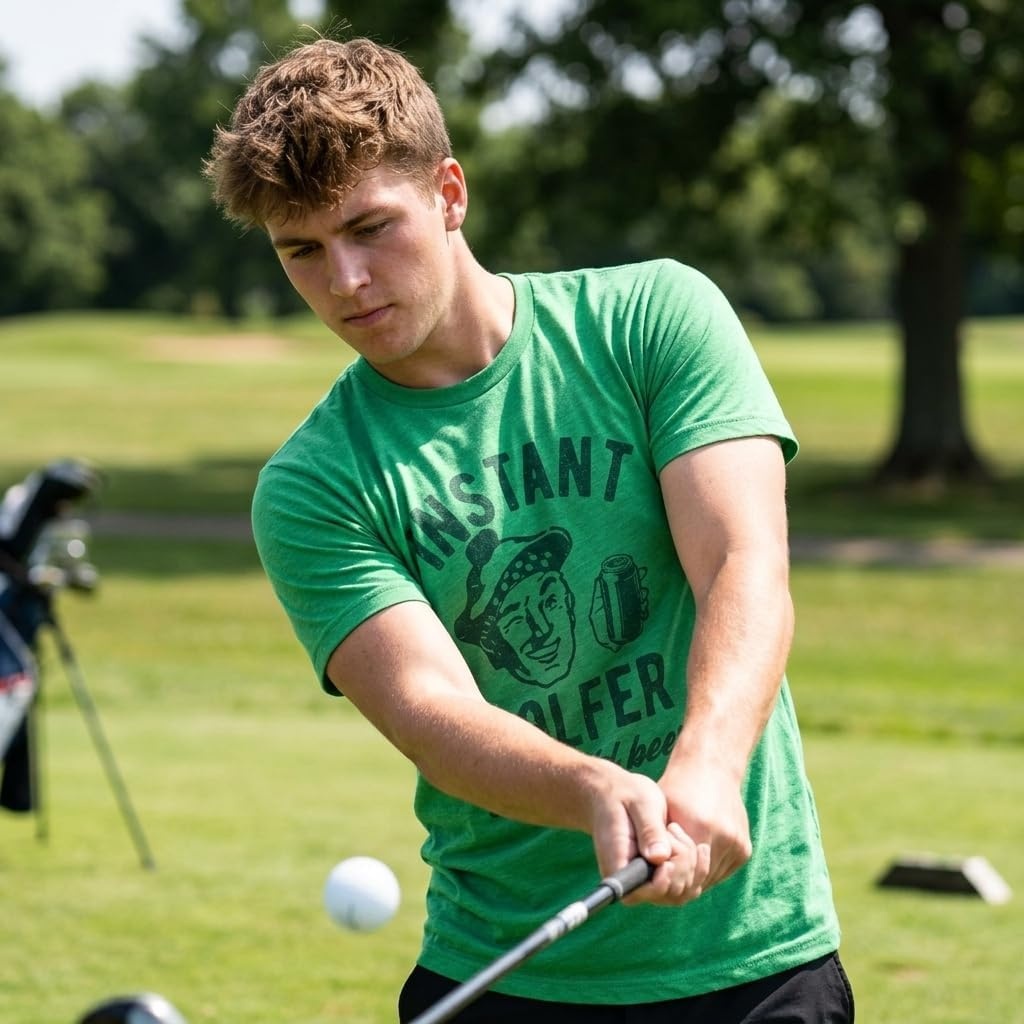 image:imageMens Funny T Shirts Instant Golfer Just Add Beer Sarcastic Golfing