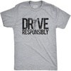 Mens Drive Responsibly T Shirt Funny Golf Father’s Day Tee(Light Grey)