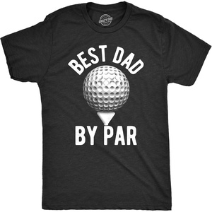 Mens Best Dad By Par T Shirt Funny Fathers Day Golf Tee(Heather Black – Dad By Par)