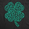 Leopard Clover Cute Green Saint Patricks Day Shirt for Women(Heather Black – Leopard Print Clover)