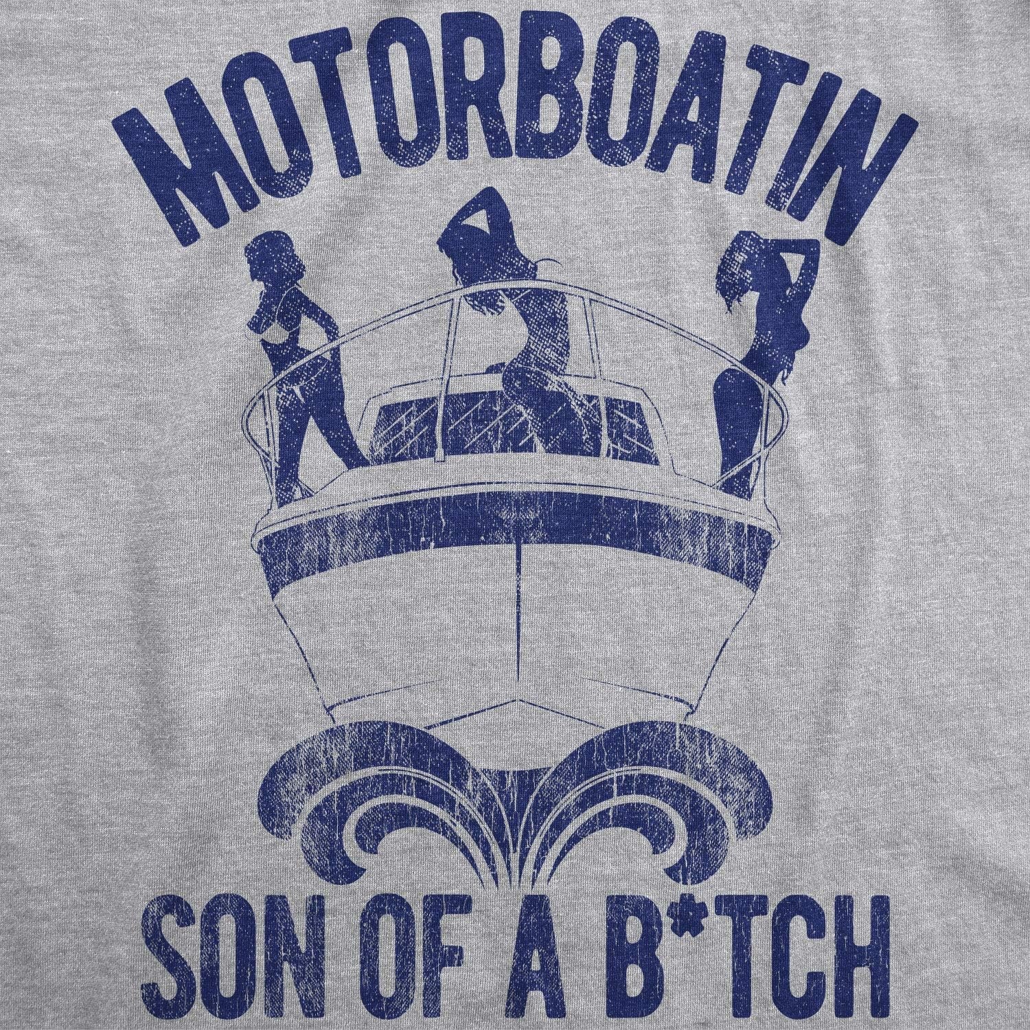 image:imageFunny Motorboatin Shirt for Men Nautical Boat Graphic TeeLight Heather Grey