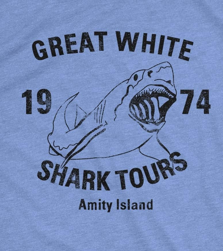 image:imageFunny Shark Shirt for Men Great White Shark Tours Graphic TeeHeather Light Blue