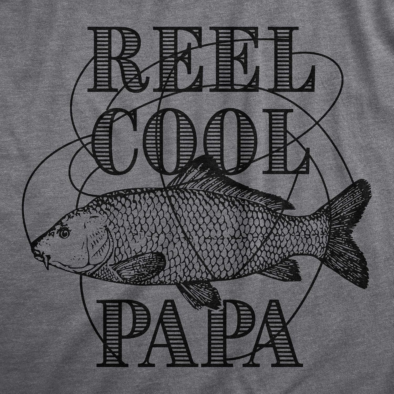 image:imageMens Funny Dad and Grandpa Fishing T ShirtsDark Heather Grey Reel Cool Papa