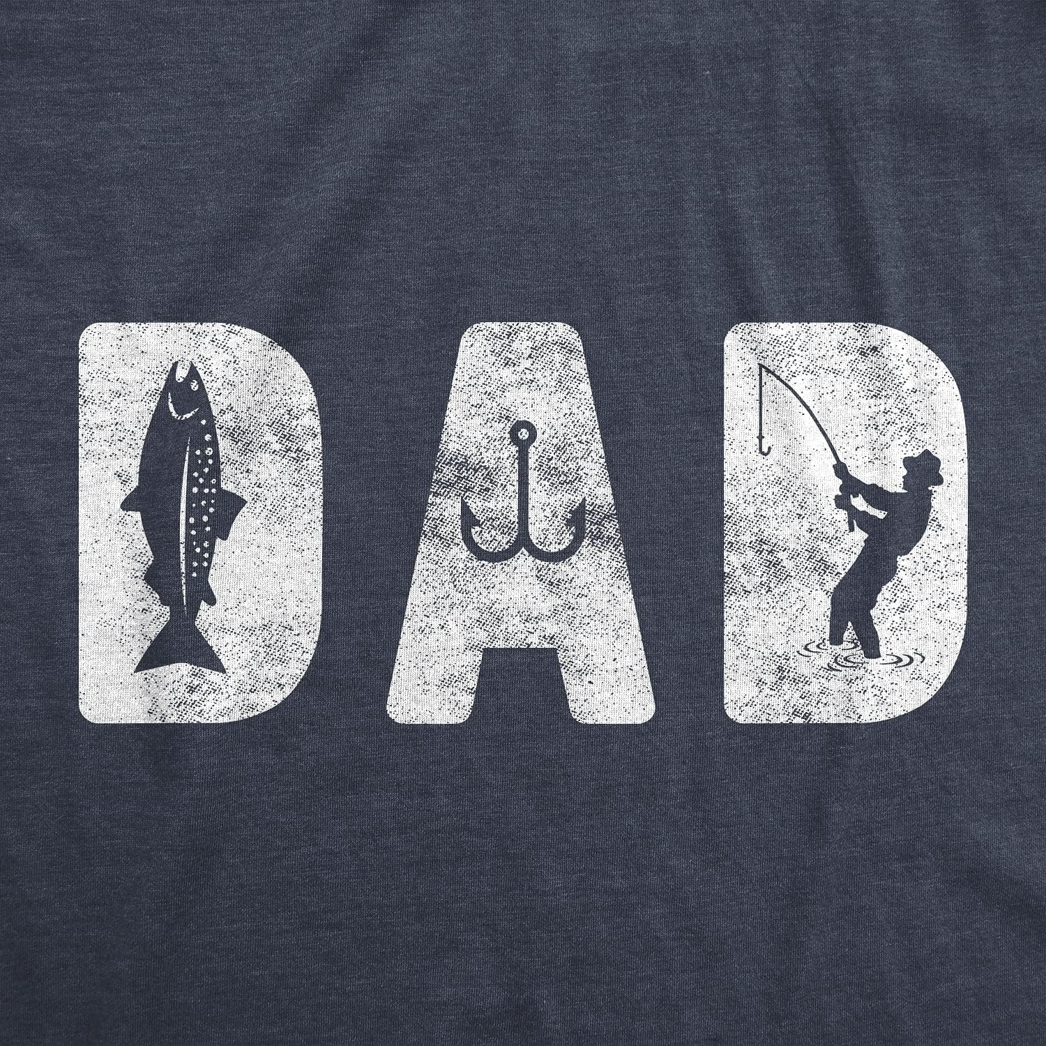 image:imageMens Funny Dad and Grandpa Fishing T ShirtsHeather Navy Dad Fishing
