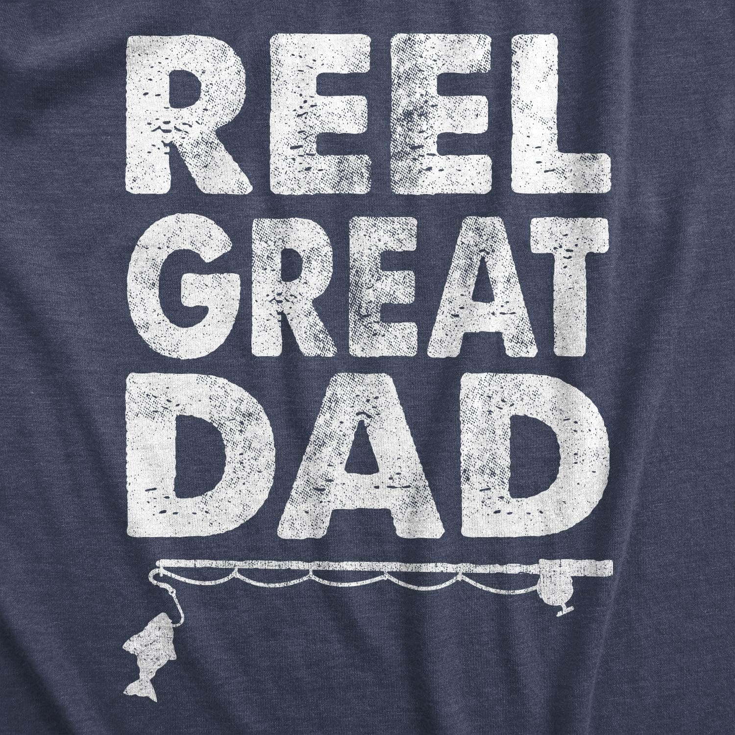 image:imageMens Funny Dad and Grandpa Fishing T ShirtsHeather Navy Reel Great Dad