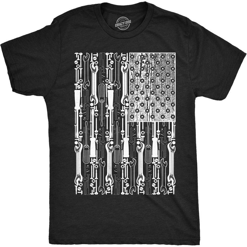image:imageCool Dad Shirts Funny Fathers Day Sarcastic Tees for Rad FathersHeather Black Usa Flag Tools