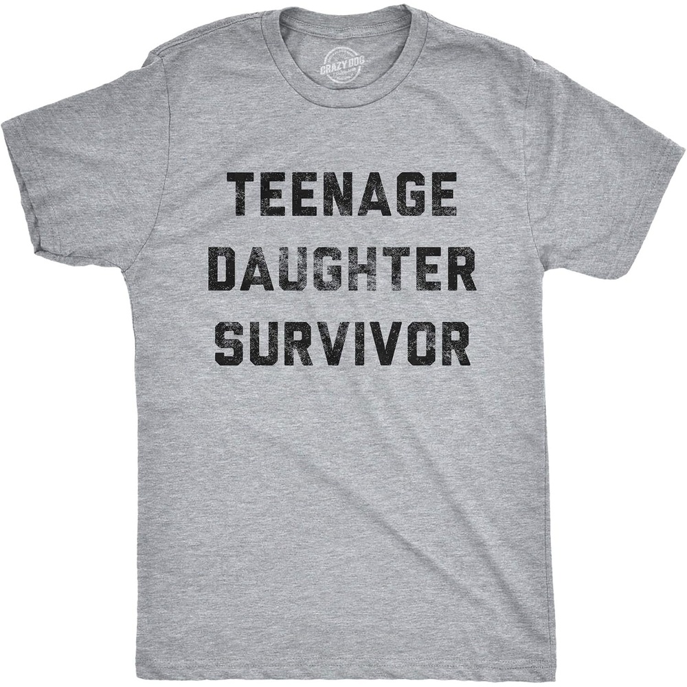 image:imageCool Dad Shirts Funny Fathers Day Sarcastic Tees for Rad FathersLight Heather Grey Teenage Daughter Survivor