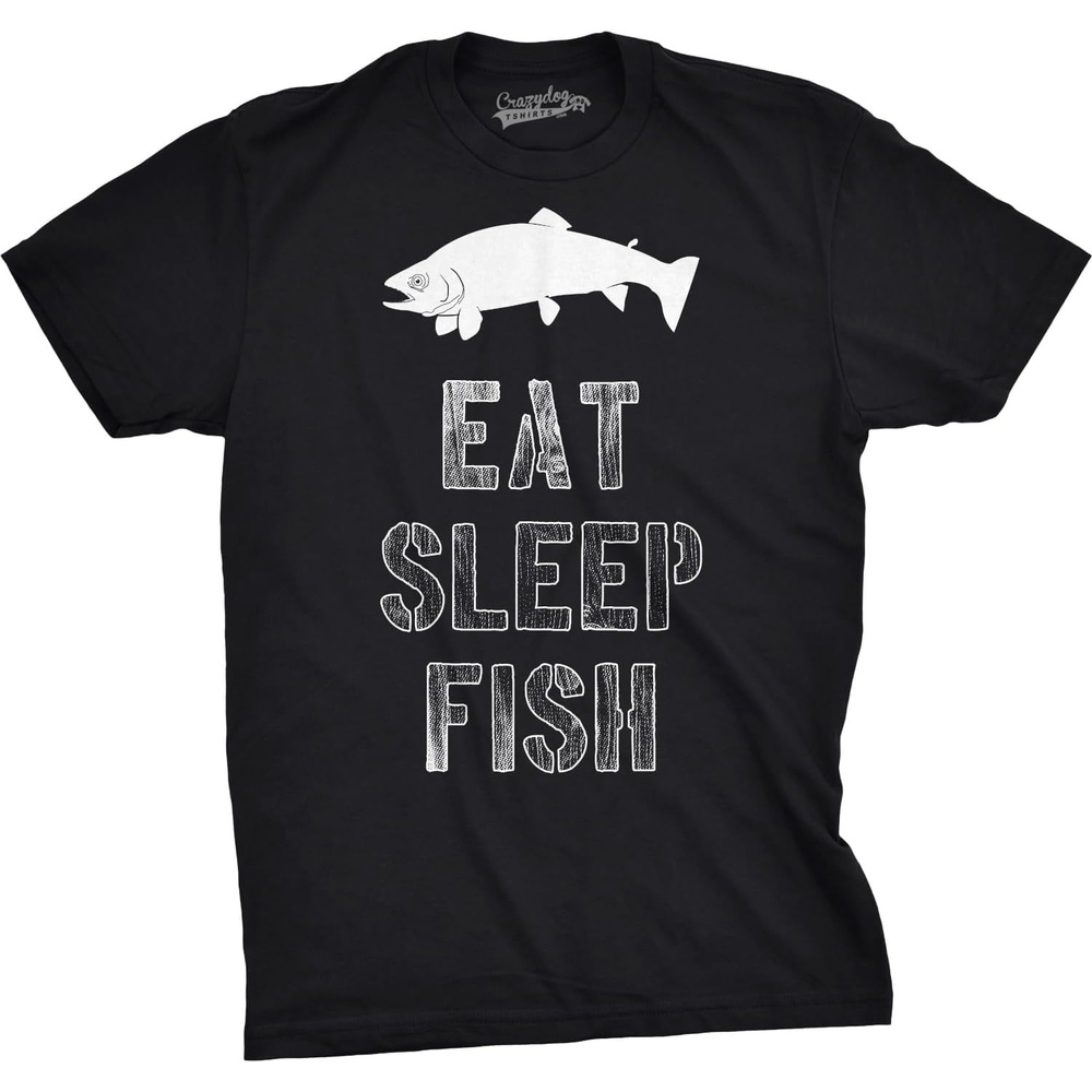image:imageMens Eat Sleep Fish Funny Sarcastic Novelty Fishing T ShirtBlack