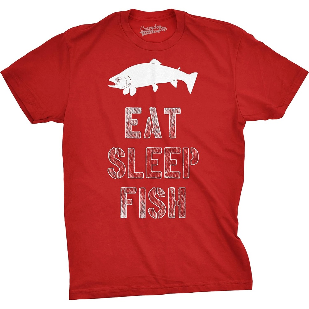 image:imageMens Eat Sleep Fish Funny Sarcastic Novelty Fishing T ShirtRed