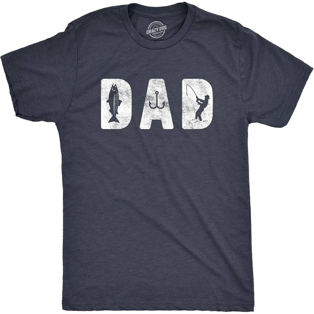 image:imageMens Funny Dad and Grandpa Fishing T ShirtsHeather Navy Dad Fishing
