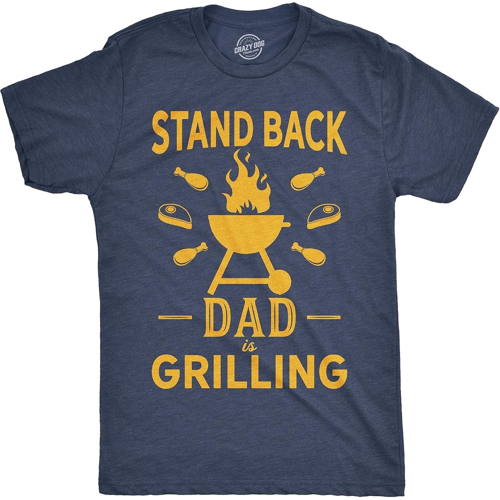 image:imageMens Funny Dad and Grandpa Fishing T ShirtsHeather Navy Dad Grilling