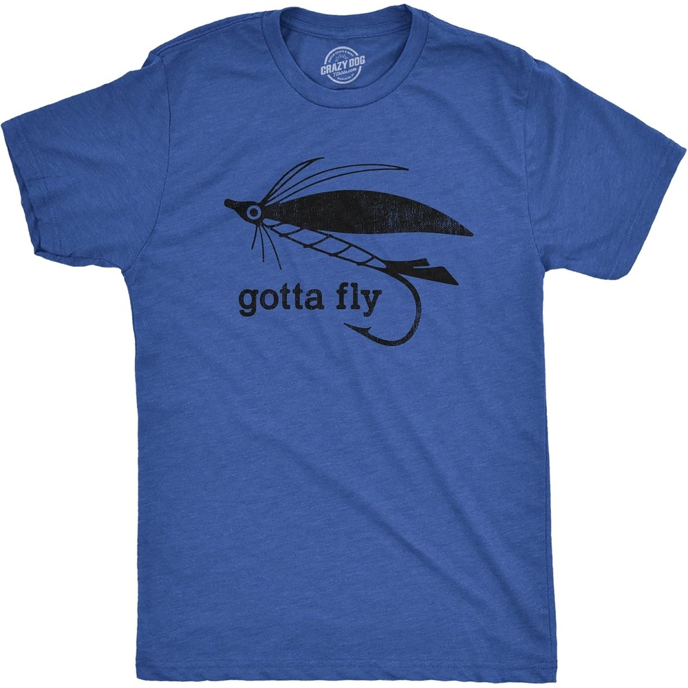 image:imageMens Size Matters Funny Fishing Novelty Sarcastic Tee Guys GiftHeather Royal Gotta Fly