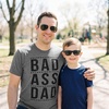 Cool Dad Shirts Funny Father’s Day Sarcastic Tees for Rad Fathers(Dark Heather Grey – Bad A– Dad)