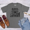 Mens Funny Dad and Grandpa Fishing T Shirts(Dark Heather Grey – Reel Cool Grandpa)